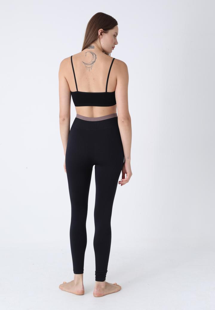 Colanți damă cu talie elastică, culoare negru