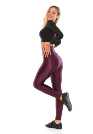 Colanți damă lucioși bordo – subțiri, mulați, material elastic