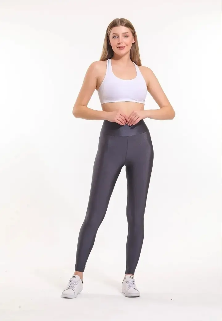 Colanți damă lucioși gri închis – subțiri, mulați, material elastic