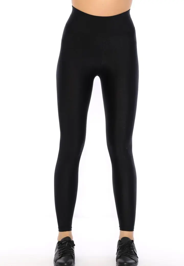 Colanți damă lucioși Negru – subțiri, mulați, material elastic