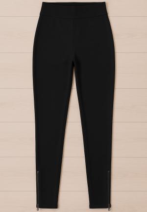 Colanți damă negri, cu talie elastică și fermoar la gleznă