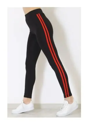 Colanți de Damă Vătuți cu Dungi Roșii