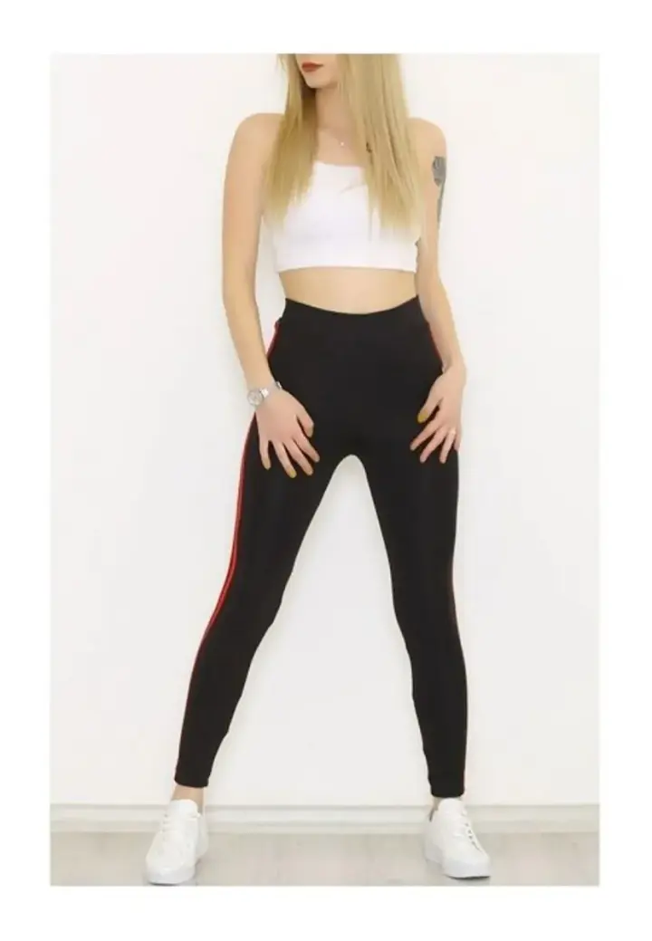 Colanți de Damă Vătuți cu Dungi Roșii