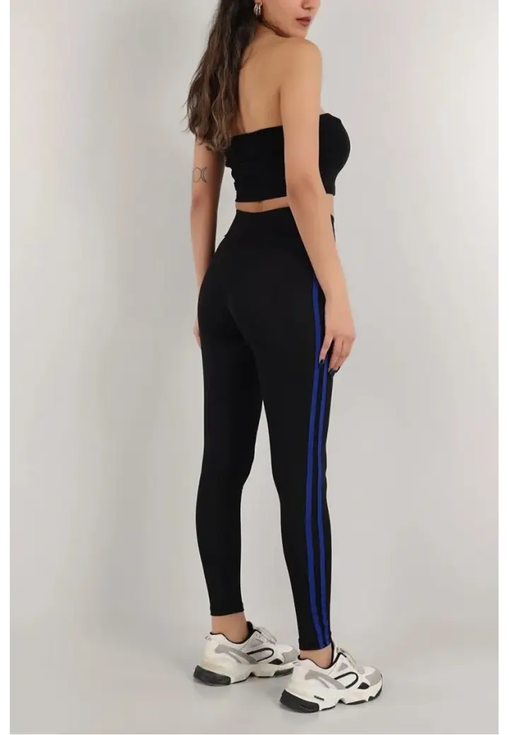 Colanți de Damă Vătuți cu Dungi Albastru