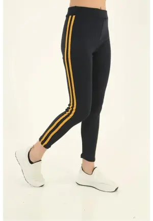 Colanți de Damă Vătuți cu Dungi Galbene