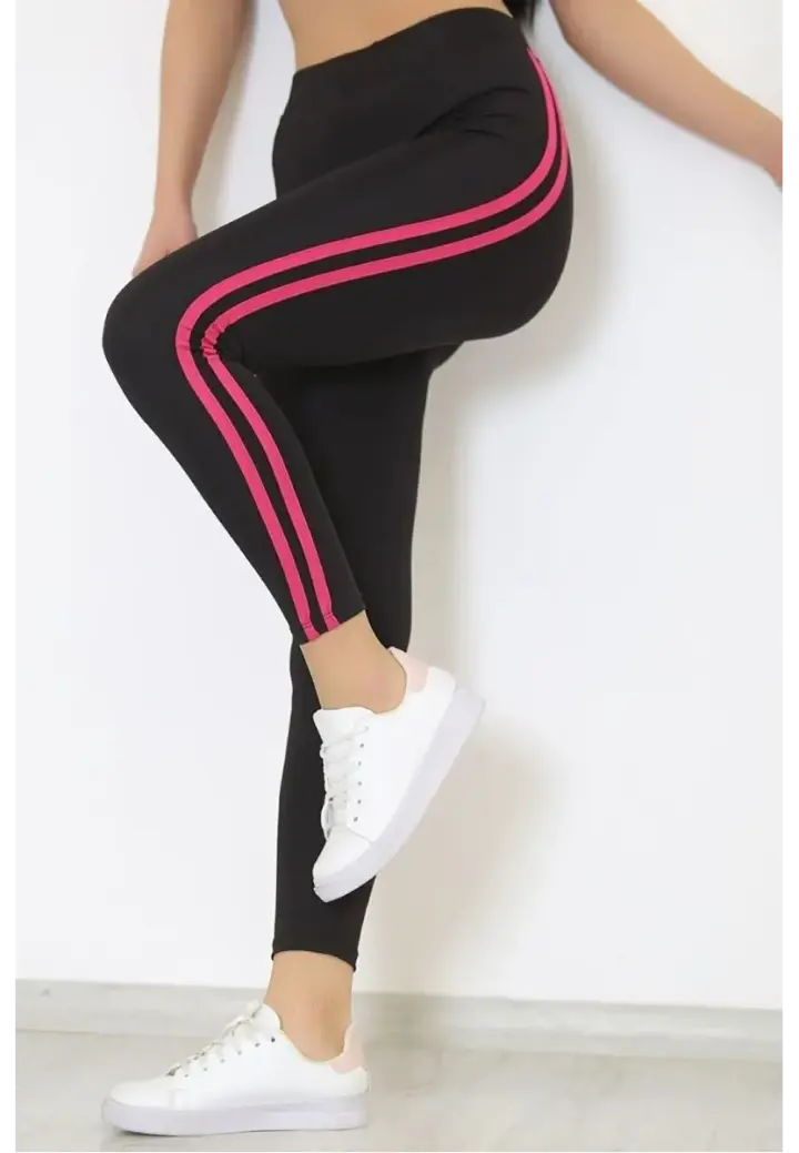 Colanți de Damă Vătuți cu Dungi Roz