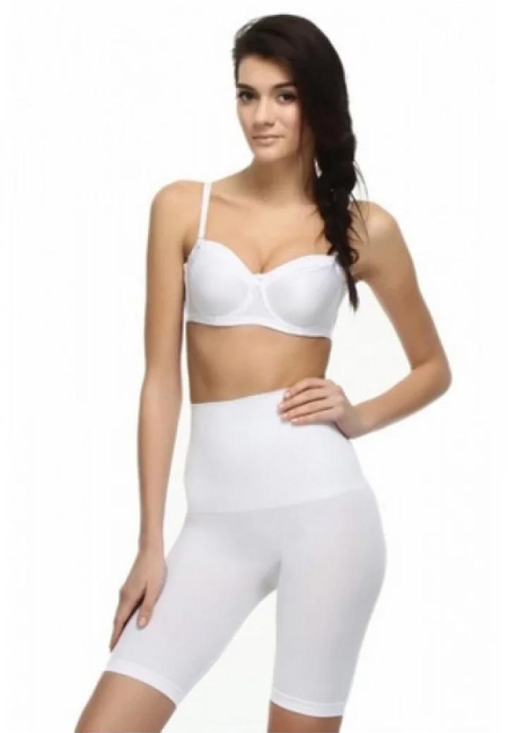 Corset Modelator cu Talie Înaltă și Bandă cu Silicon-Alb