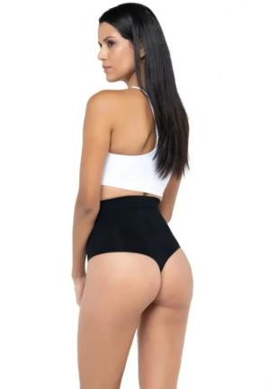 Burtieră cu Bandă Adezivă Modelatoare – Chilot Tanga, Negru