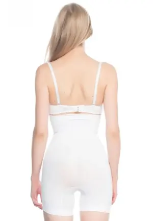 Corset cu Talie Înaltă și Fără Cusături, Alb