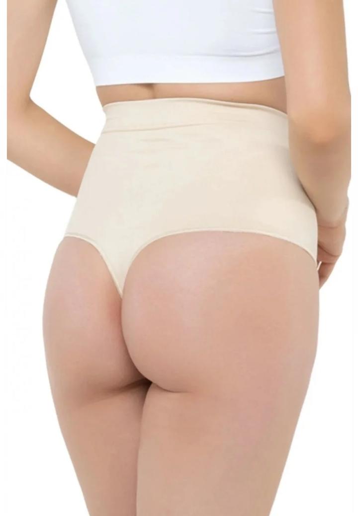 Burtieră cu Bandă Adezivă Modelatoare – Chilot Tanga, Bej