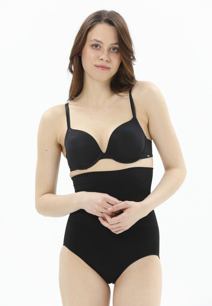 Burtieră cu Bandă Adezivă și Chilot Normal cu Talie Înaltă negru