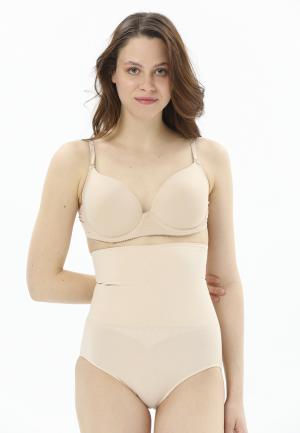 Burtieră cu Bandă Adezivă și Chilot Normal cu Talie Înaltă bej