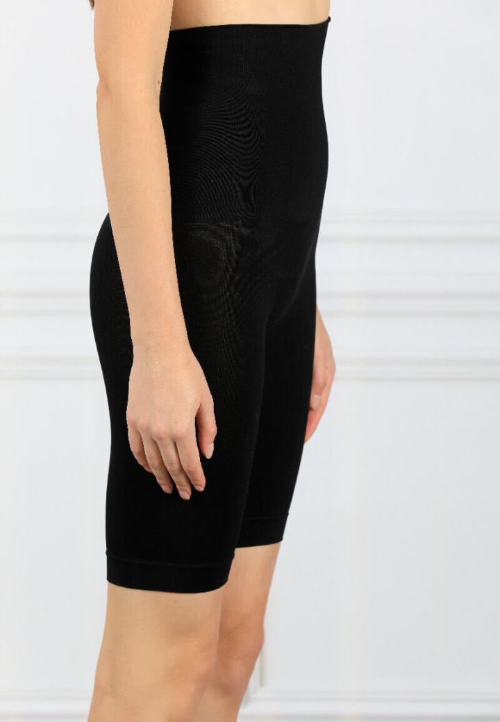 Corset modelator cu efect de ridicare a feselor, cu silicon și pantaloni scurți-Negru