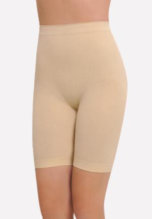 Corset modelator cu efect de ridicare a feselor, cu silicon și pantaloni scurți-Bej