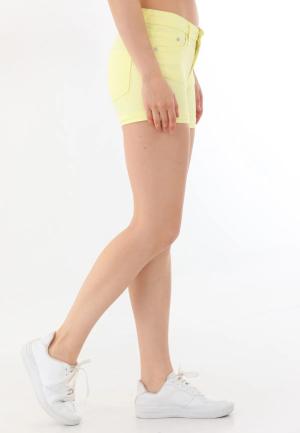 Șort Scurt Dama Galben cu Buzunare
