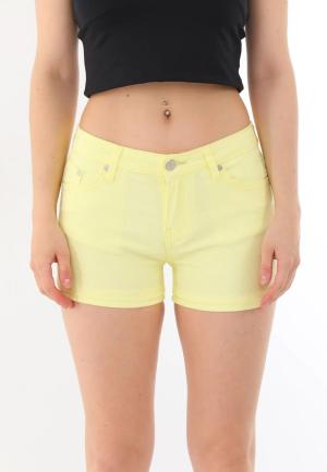 Șort Scurt Dama Galben cu Buzunare