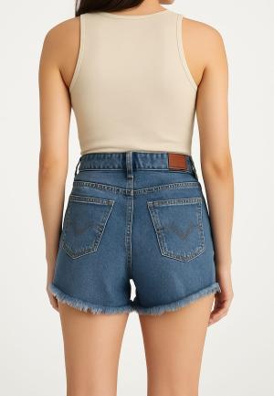 Sort Denim Albastru cu Tăieturi