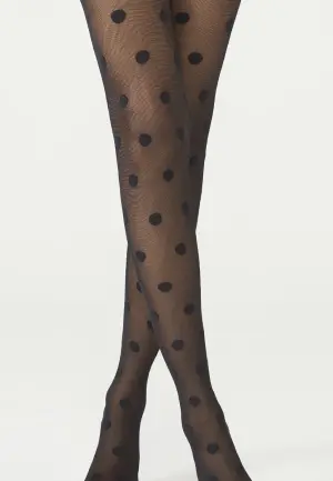 Dres Penti Big Dots , 30 Den, Buline Mari, Negru