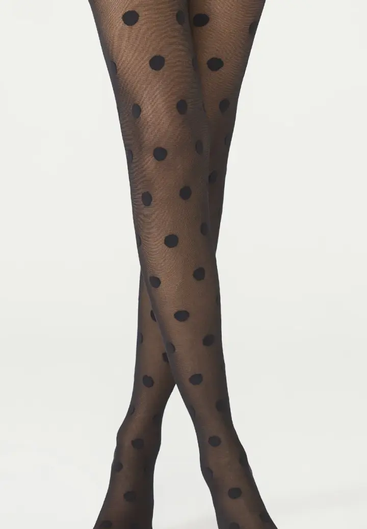 Dres Penti Big Dots , 30 Den, Buline Mari, Negru