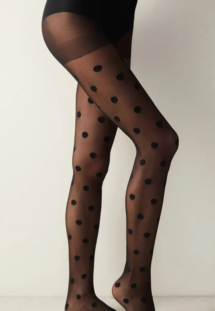 Dres Penti Big Dots , 30 Den, Buline Mari, Negru