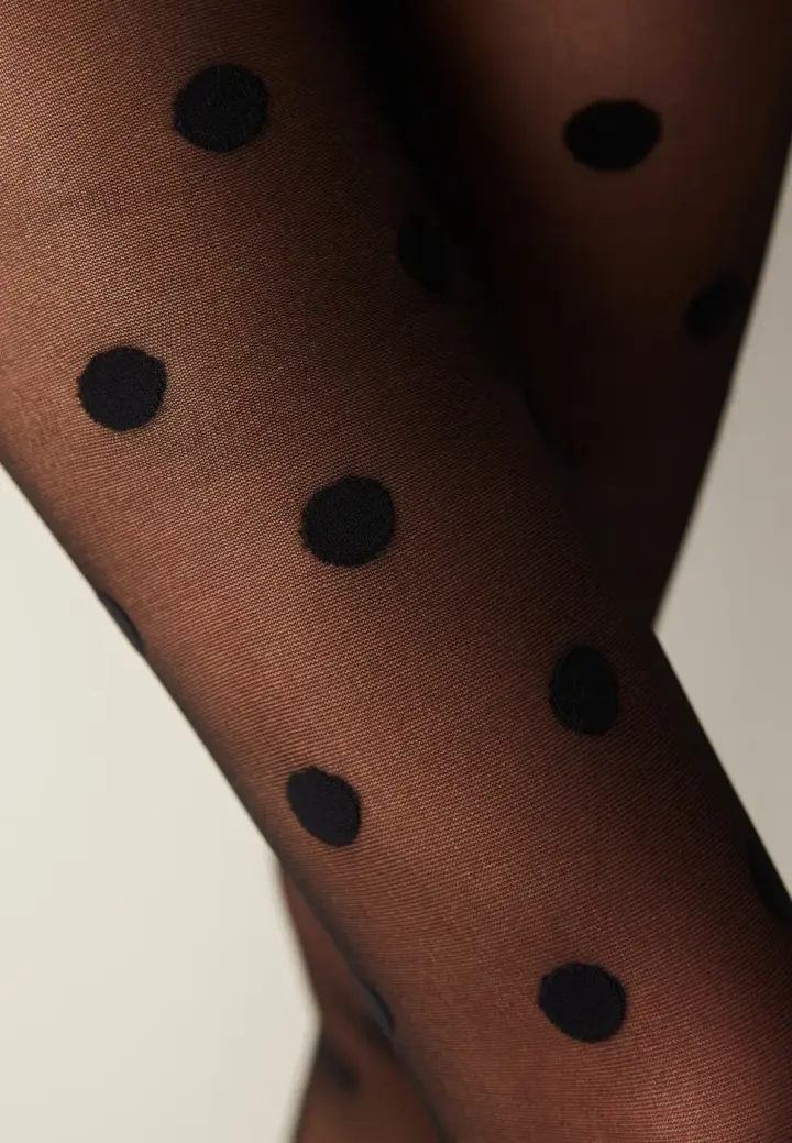 Dres Penti Big Dots , 30 Den, Buline Mari, Negru