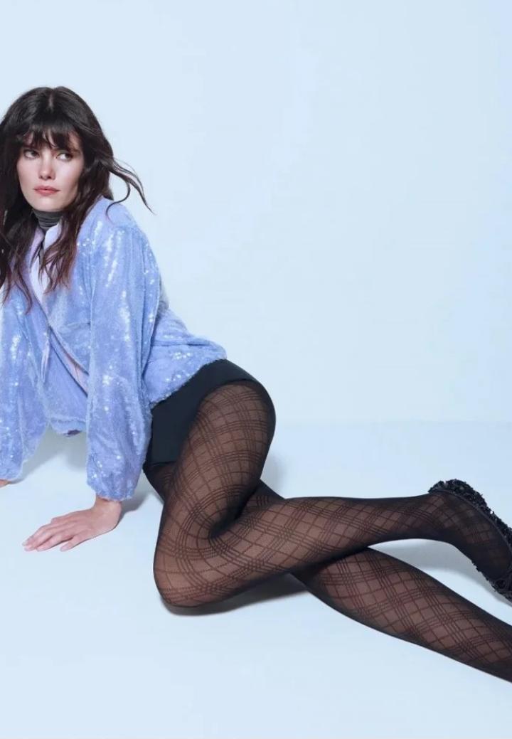 Dres Penti Checked 50 Den, Negru