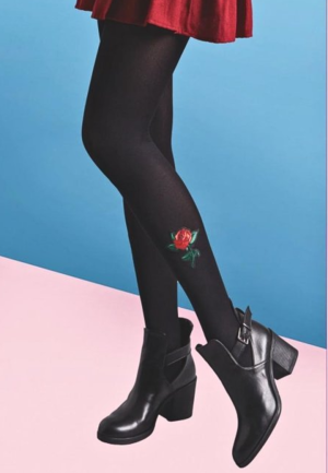 Dres Penti Roses 80 DEN, Florale, Negru