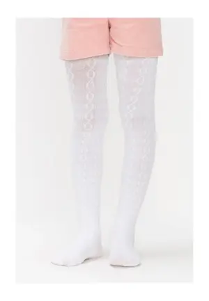 Dres Fete Penti Karina Bumbac tricotat, Alb