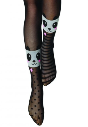 Dres Penti Fete Stripe Panda 30 DEN, Negru