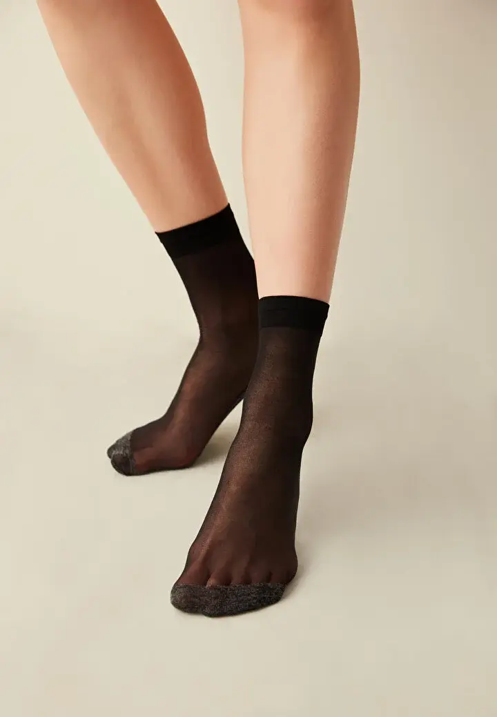 Șosete Penti Konfor 15 cu talpă din bumbac – Fine, confortabile, Negru