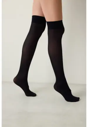 Șosete Penti Micro 40 DEN, Peste Genunchi – Negru
