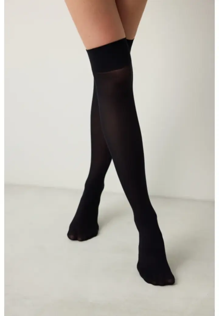 Șosete Penti Micro 40 DEN, Peste Genunchi – Negru