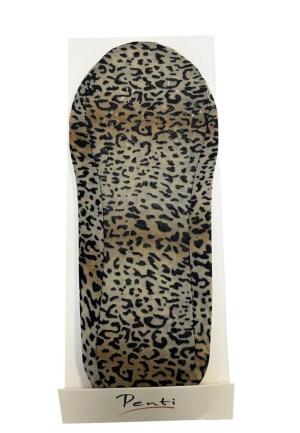 Talpici damă fără cusătură, imprimeu leopard, călcâi cu silicon