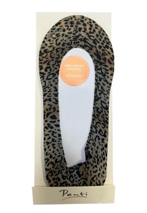 Talpici damă fără cusătură, imprimeu leopard, călcâi cu silicon