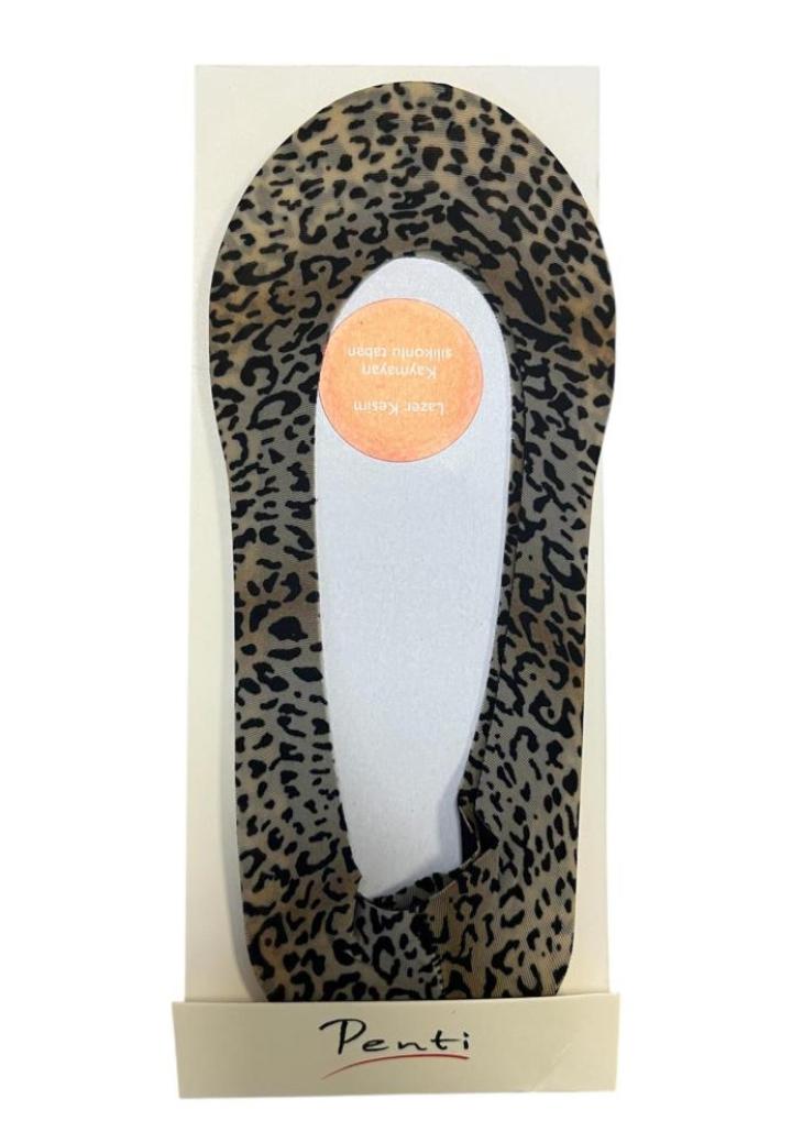Talpici damă fără cusătură, imprimeu leopard, călcâi cu silicon