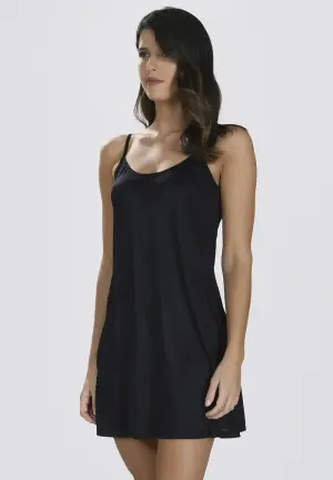 Furou Femei cu Bretele Subțiri-Negru