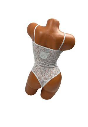 Body damă din dantelă ALB cu bretele subțiri