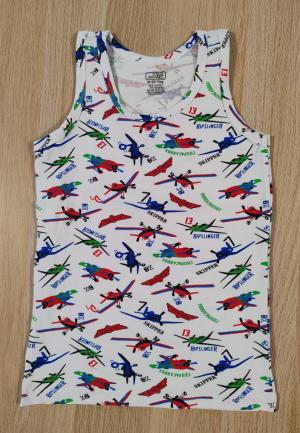 Maiou băieți din bumbac – Alb – Model Avion