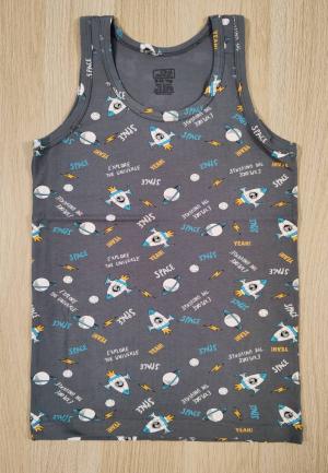 Maiou băieți din bumbac – Gri închis – Model Space