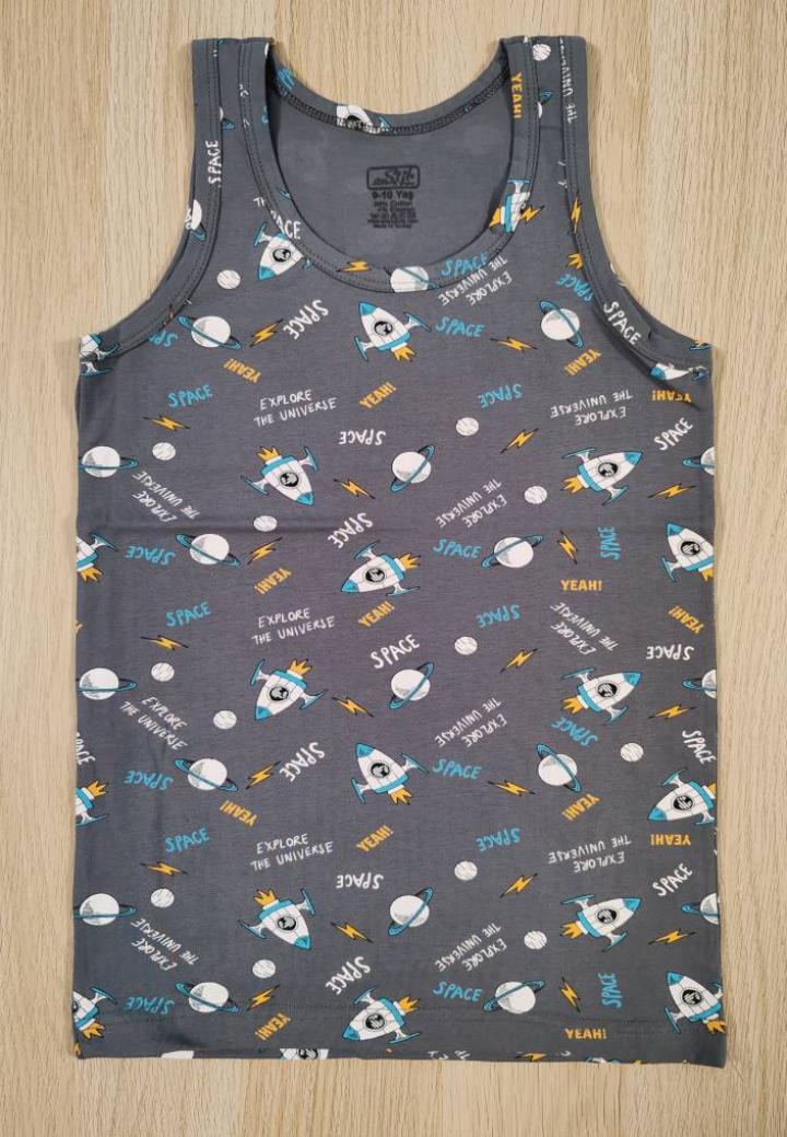 Maiou băieți din bumbac – Gri închis – Model Space