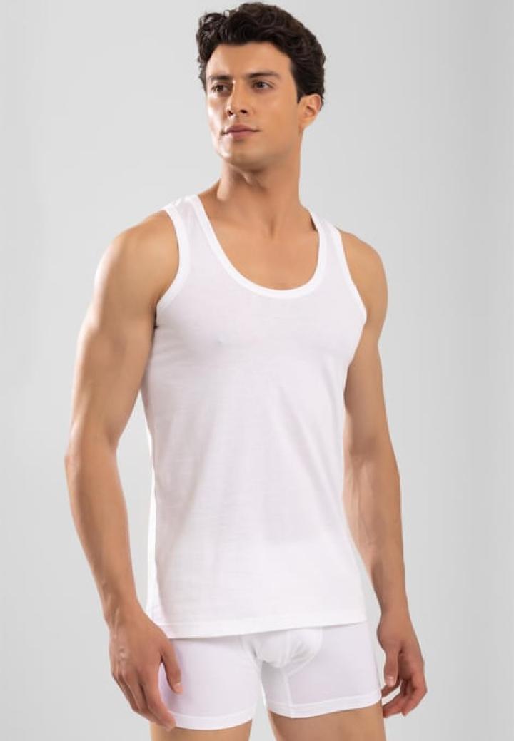 Maiou Bărbați Alb din Bumbac