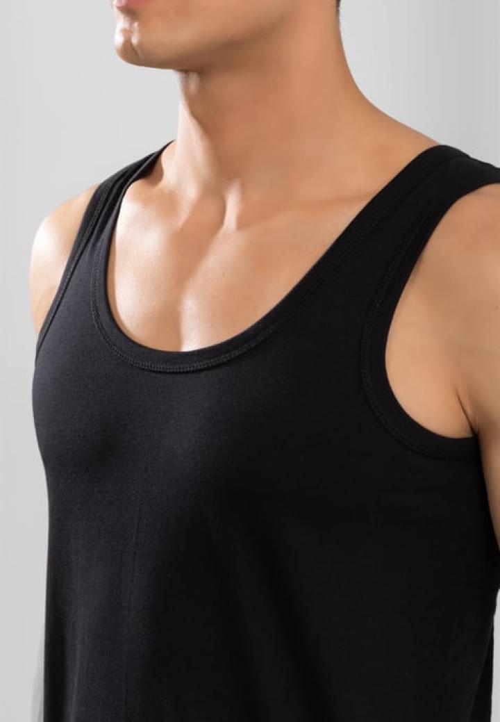 Maiou Bărbați Negru din Bumbac