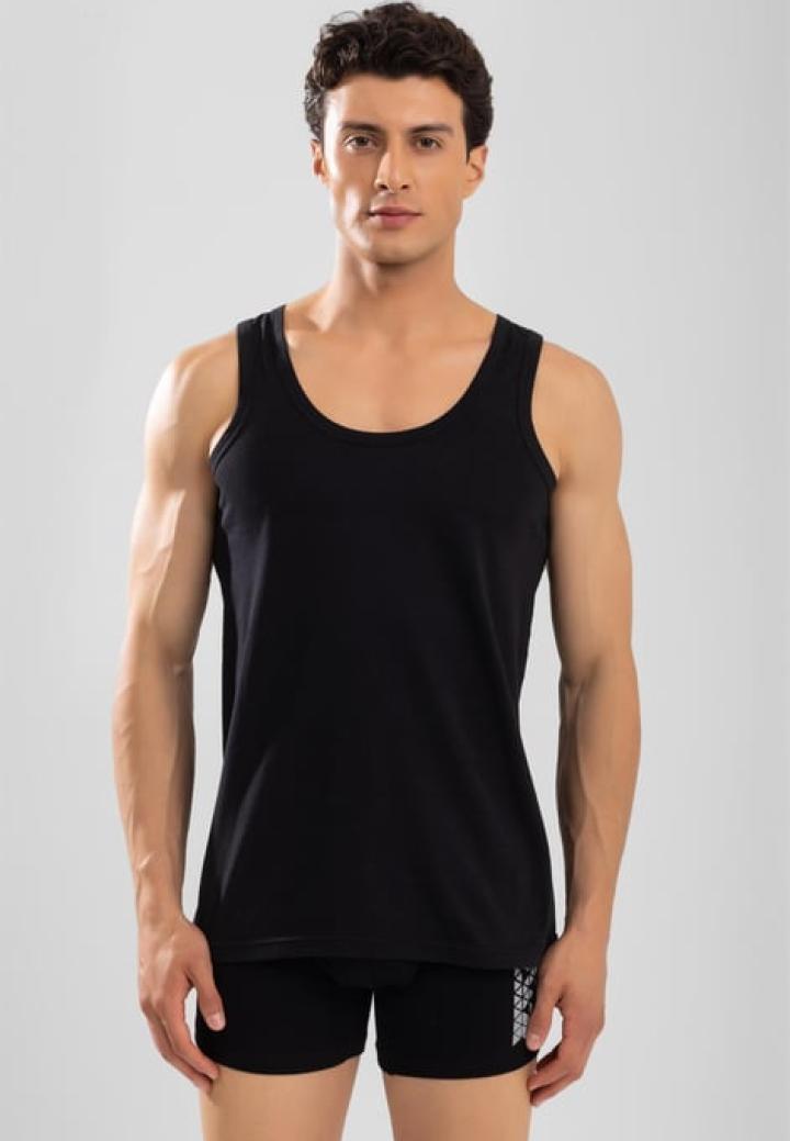 Maiou Bărbați Negru din Bumbac