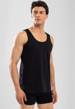 Maiou Bărbați Negru din Bumbac