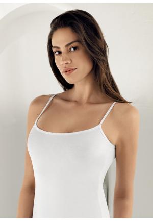 Maiou Damă cu Bretele Subțiri – Alb