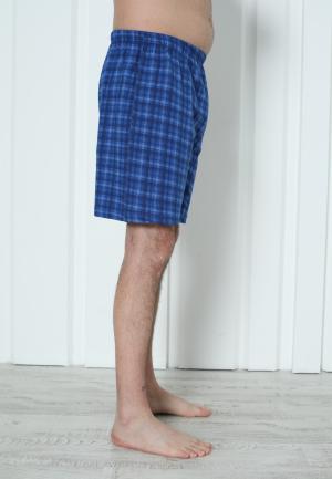 Pantalon Scurt Bărbați cu Carouri Albastru