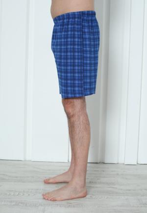 Pantalon Scurt Bărbați cu Carouri Albastru