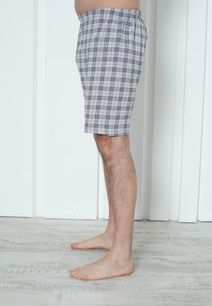 Pantalon Scurt Bărbați cu Carouri Gri