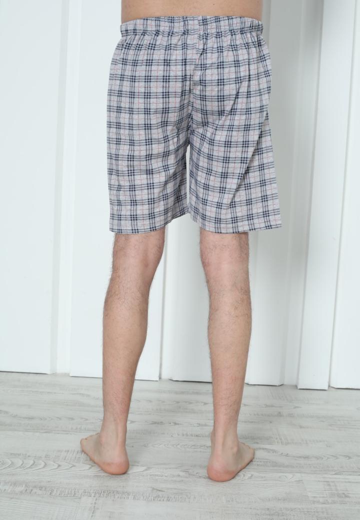 Pantalon Scurt Bărbați cu Carouri Gri