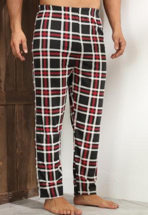 Pantaloni pijama bărbați carouri negri – roșii și albe, design lejer și relaxant